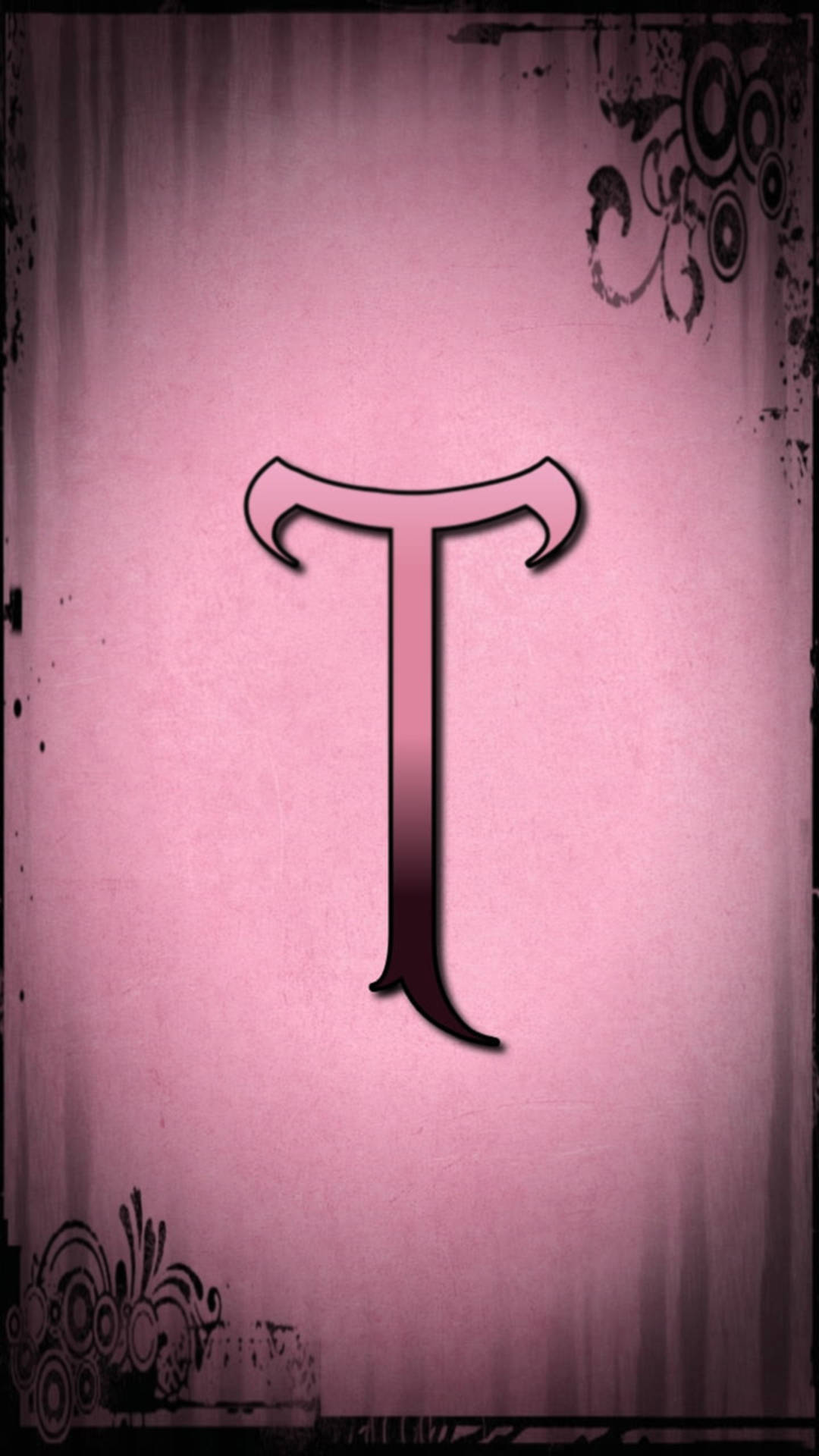 Pink And Black Letter T