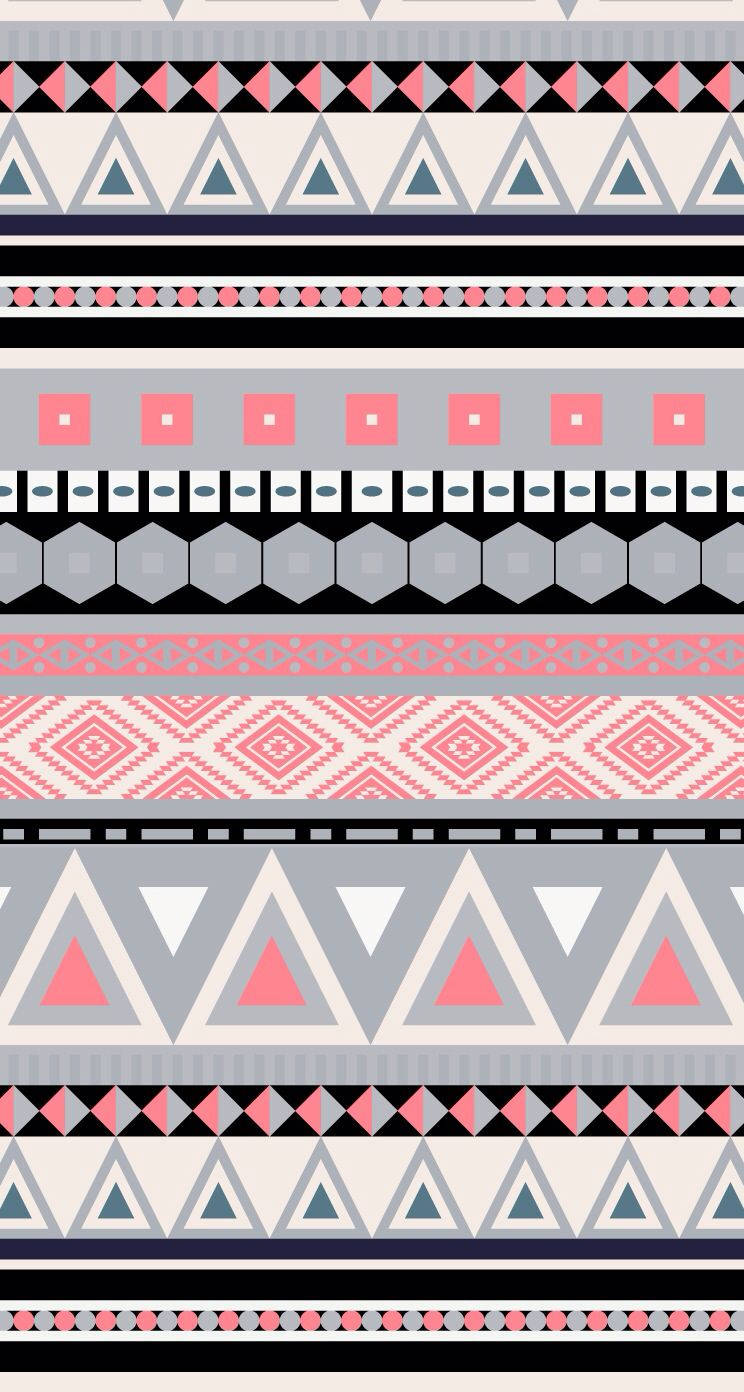 Pink And Black Tribal Pattern Background