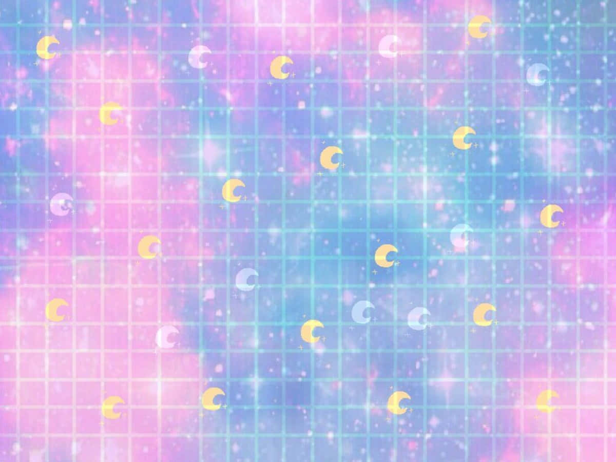 Pink And Blue Aesthetic Grid Background