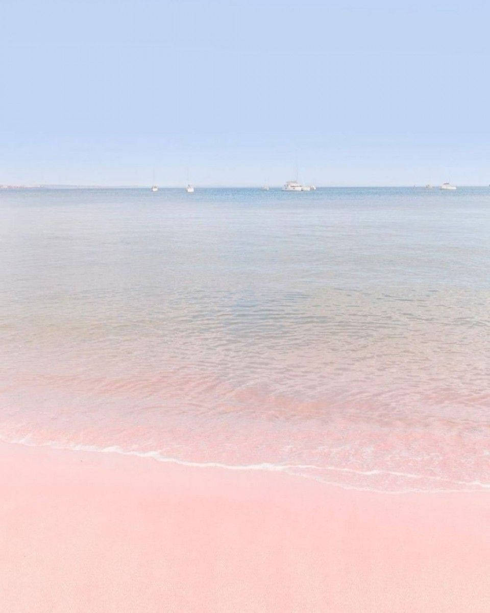 Pink And Blue Beach Background