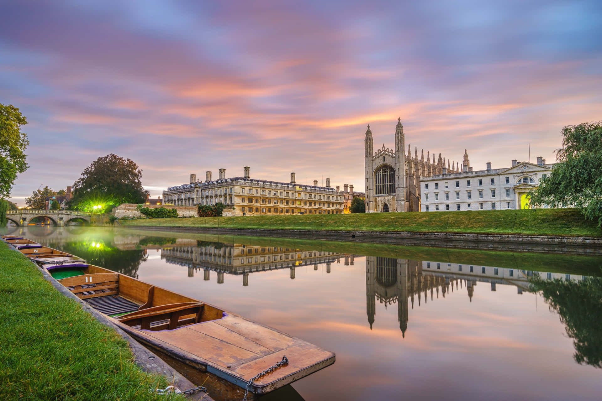 Pink And Blue Cambridge University Background