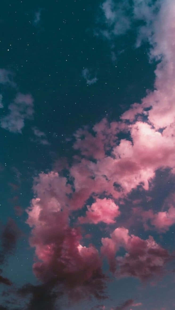 Pink And Blue Clouds Formation Background