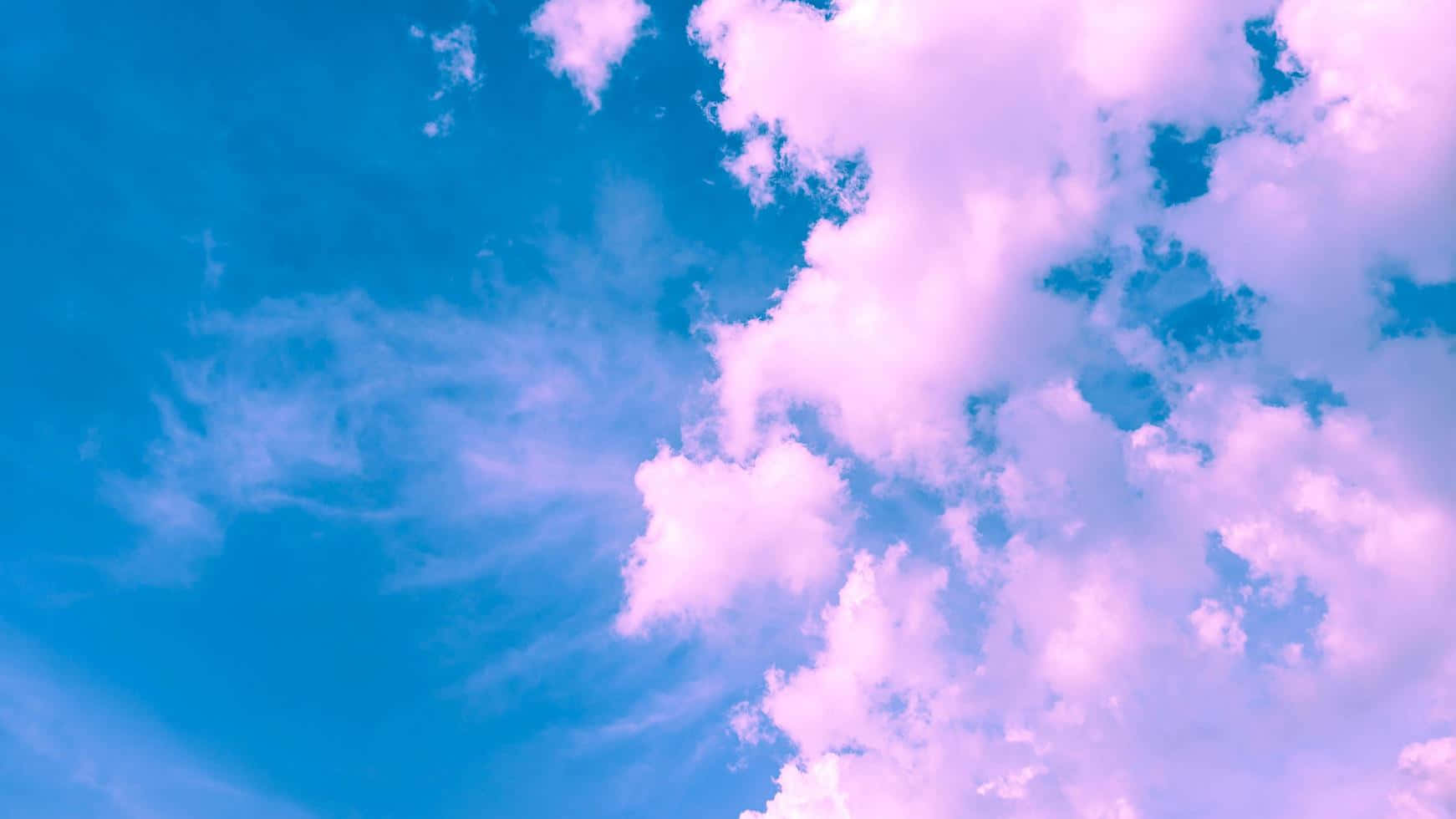 Pink And Blue Clouds Formation Background