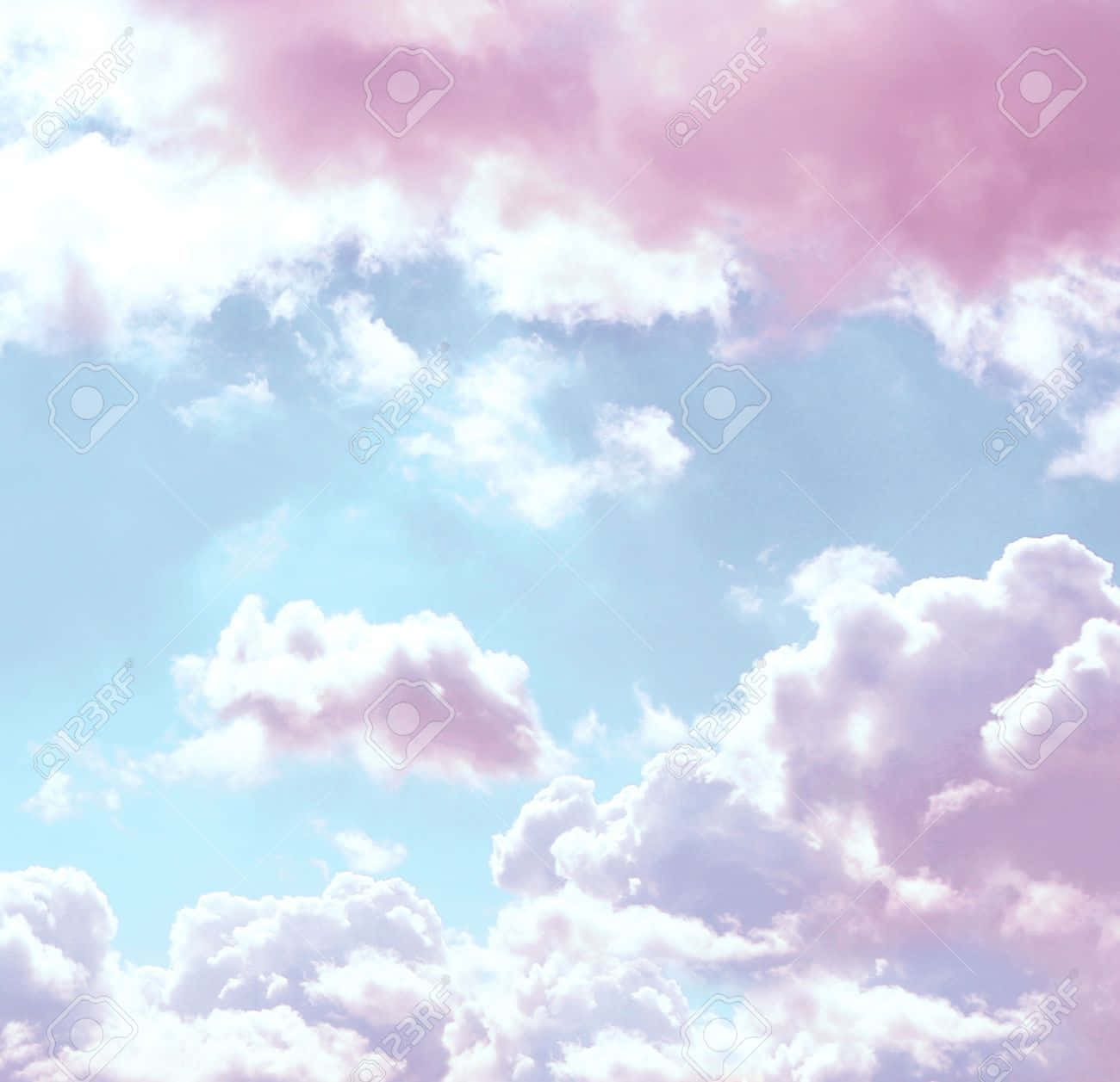 Pink And Blue Clouds In Sky Background