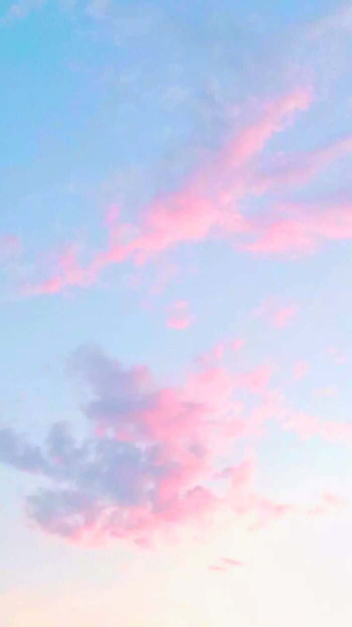 Pink And Blue Clouds In The Sky Background