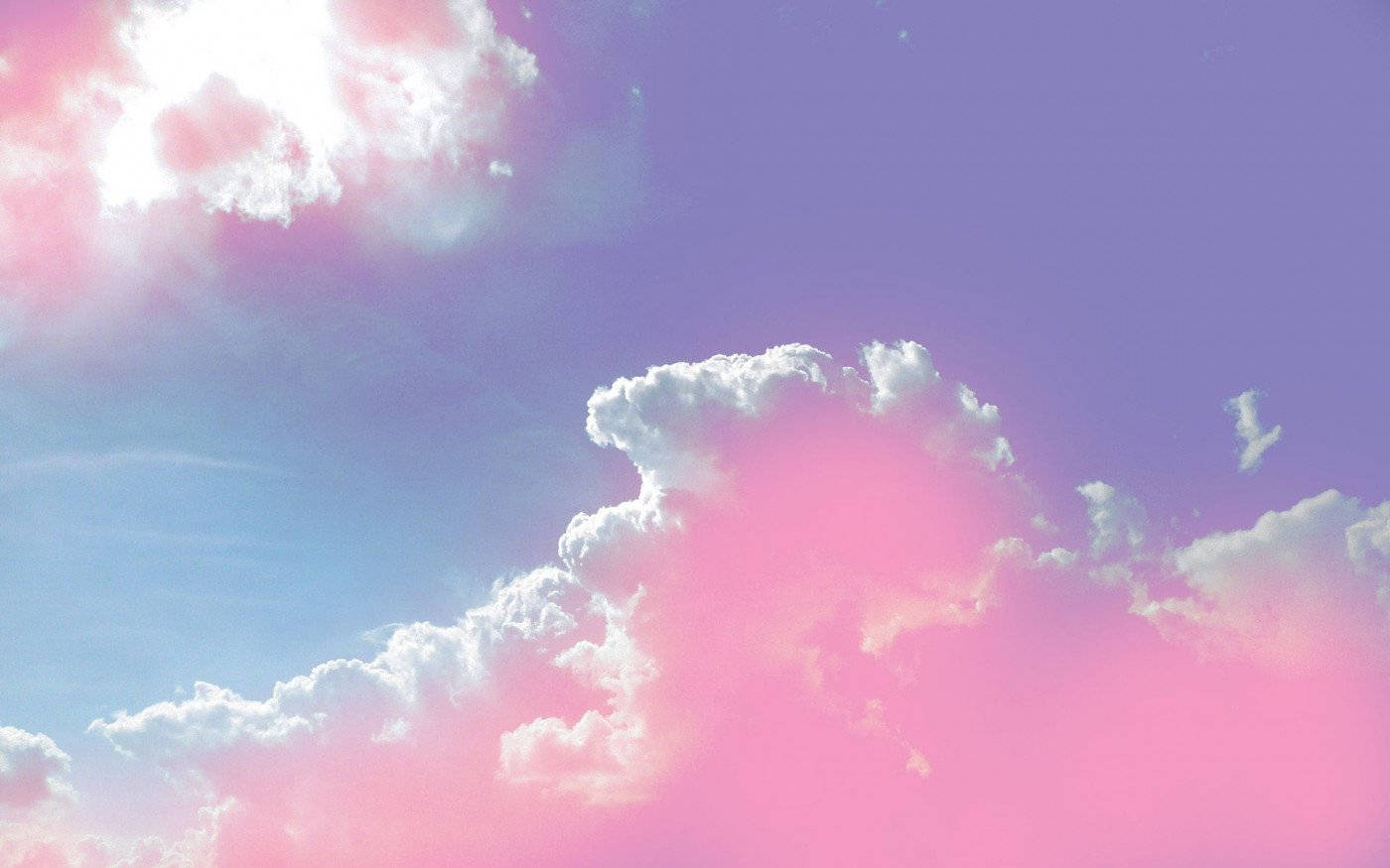 Pink And Blue Clouds Background