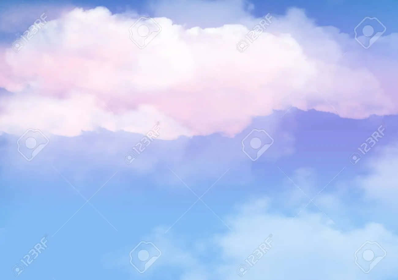 Pink And Blue Clouds Thick Formation Background