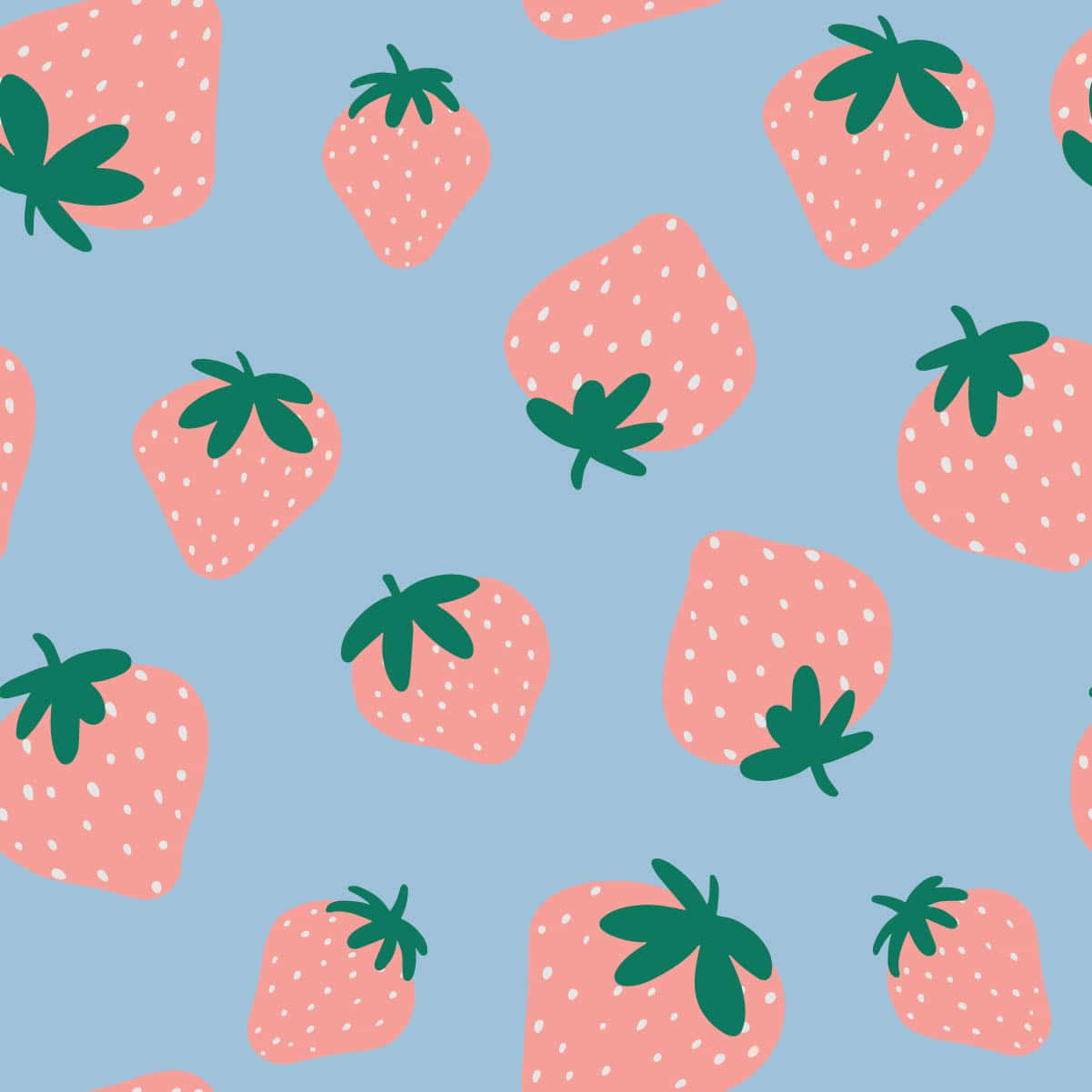 Pink And Blue Pastel Cute Strawberry Background