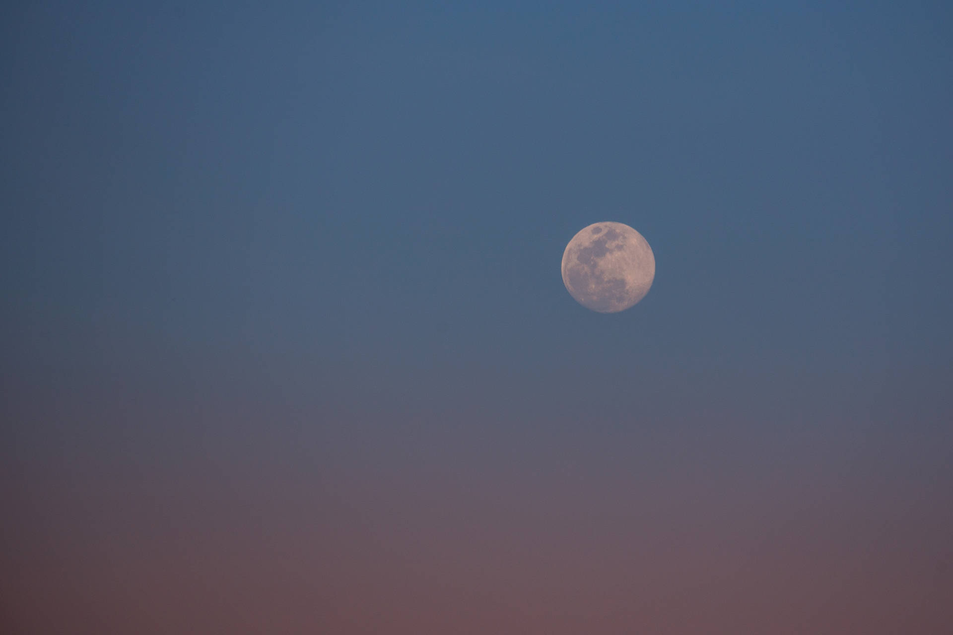 Pink And Blue Sky Beautiful Full Moon