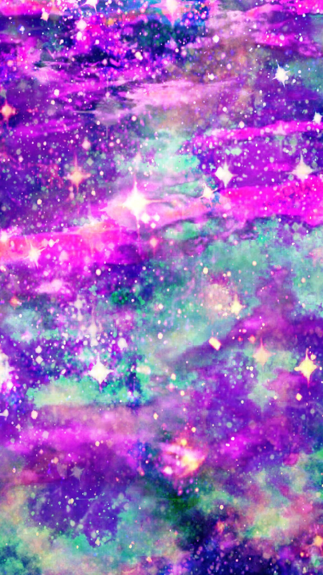 Pink And Blue Sparkly Stars Background