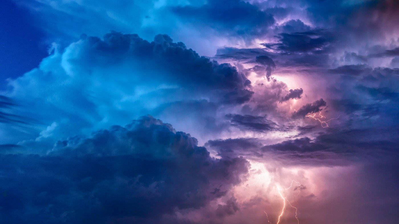 Pink And Blue Thunderstorm