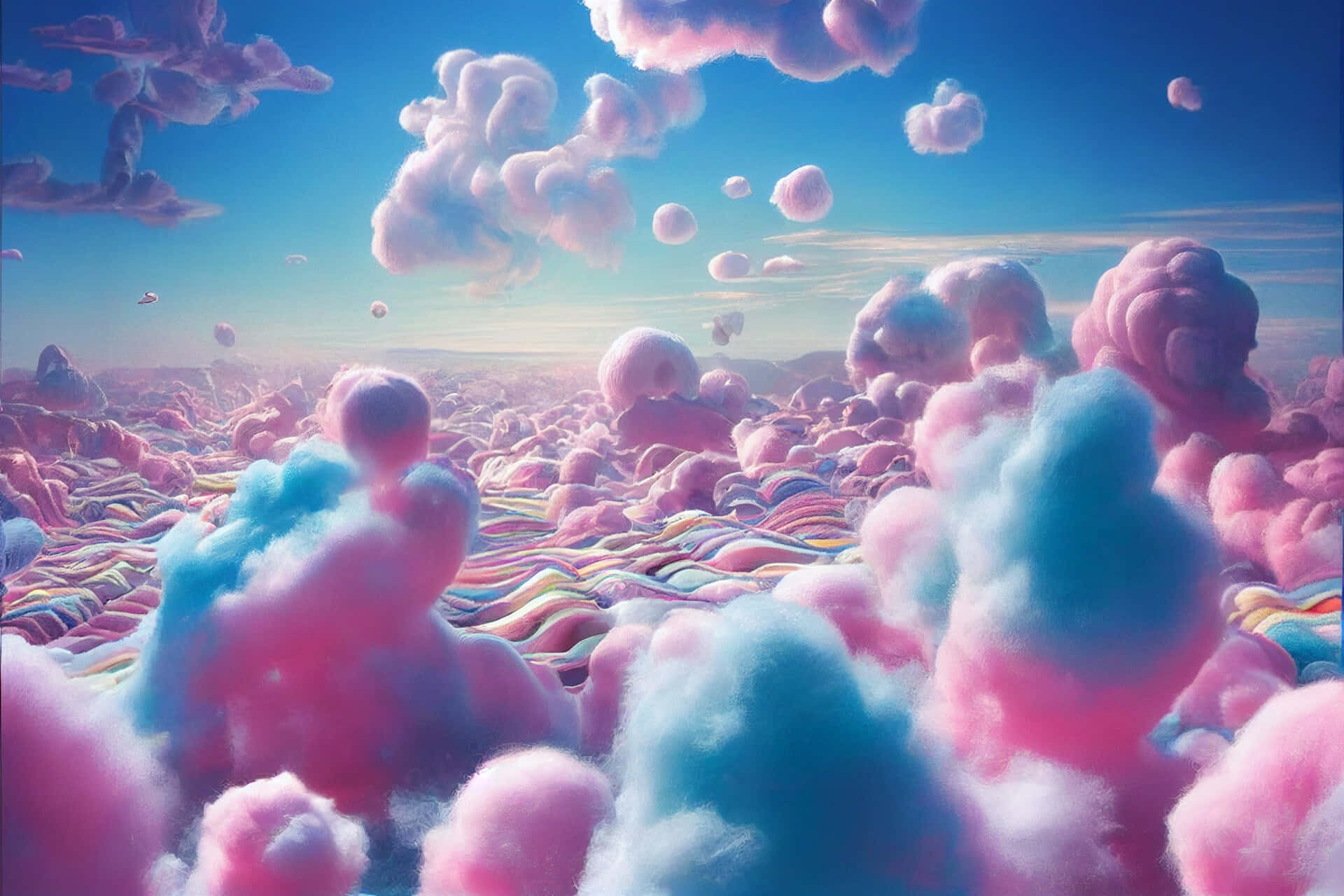 Pink And Blue Trippy Aesthetic Clouds