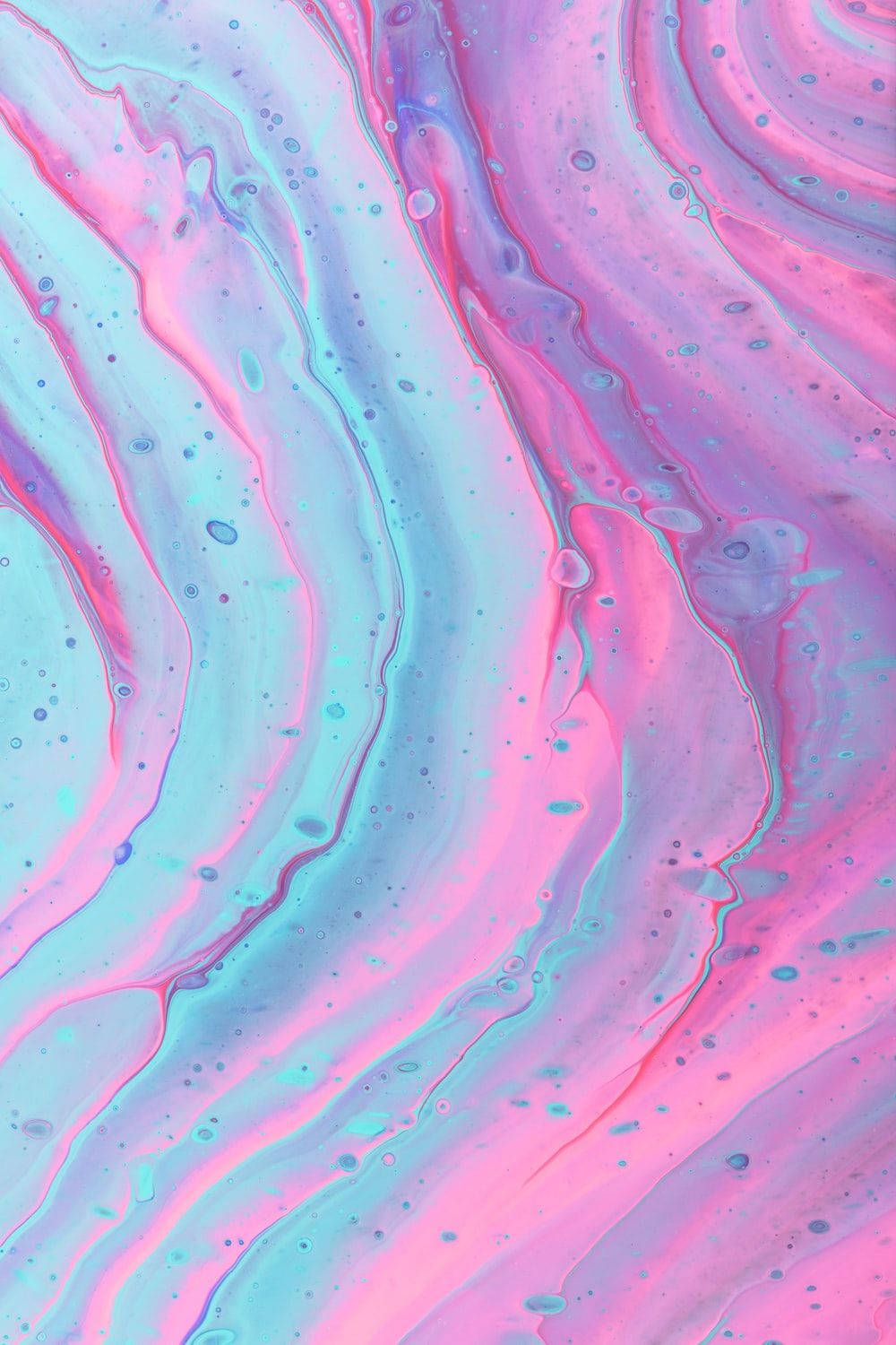 Pink And Blue Wave Art Background