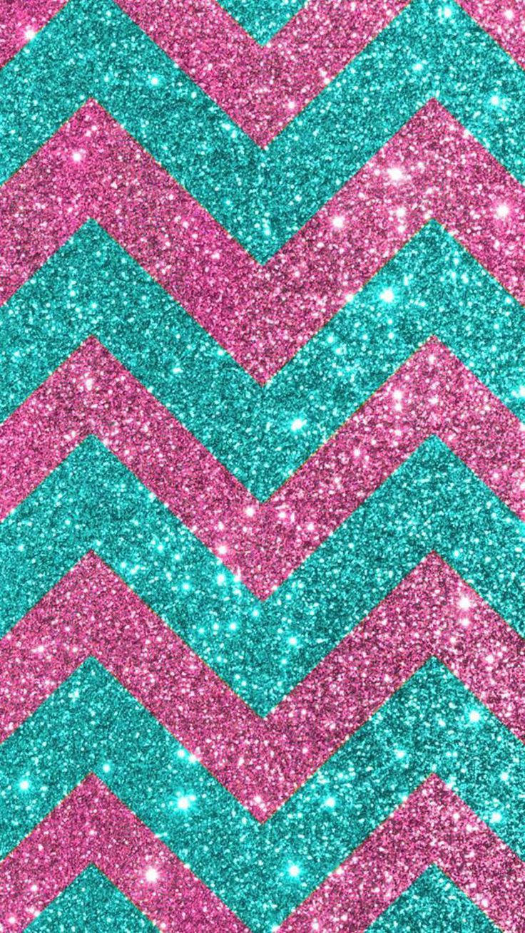 Pink And Blue Zigzag Sparkle Iphone