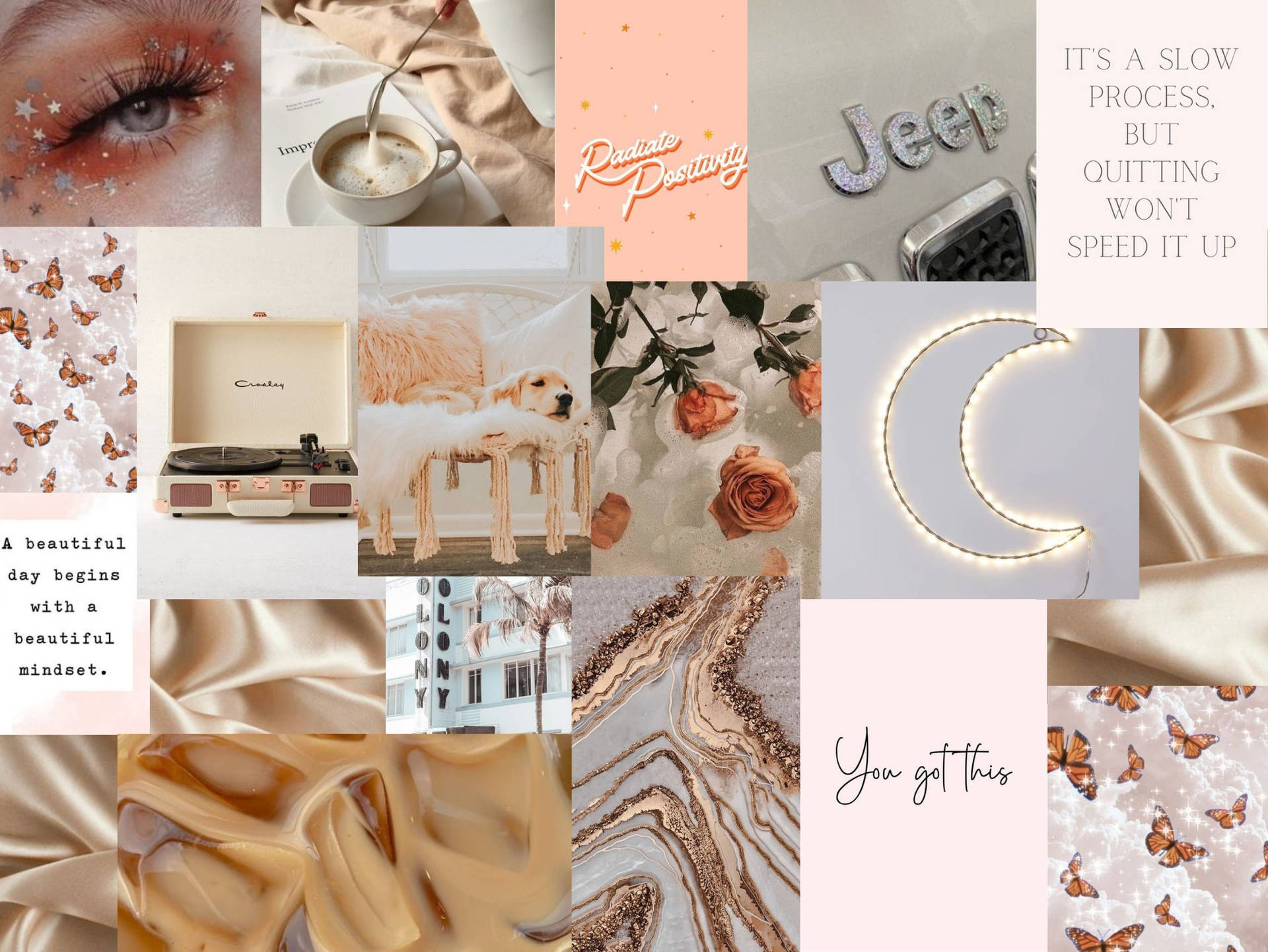 Pink And Brown Collage Neutral Background Background