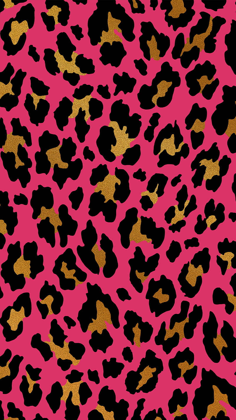 Pink And Brown Cute Cheetah Print Background