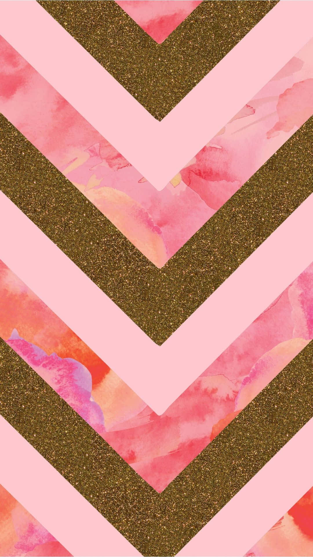 Pink And Gold Chevron Pattern