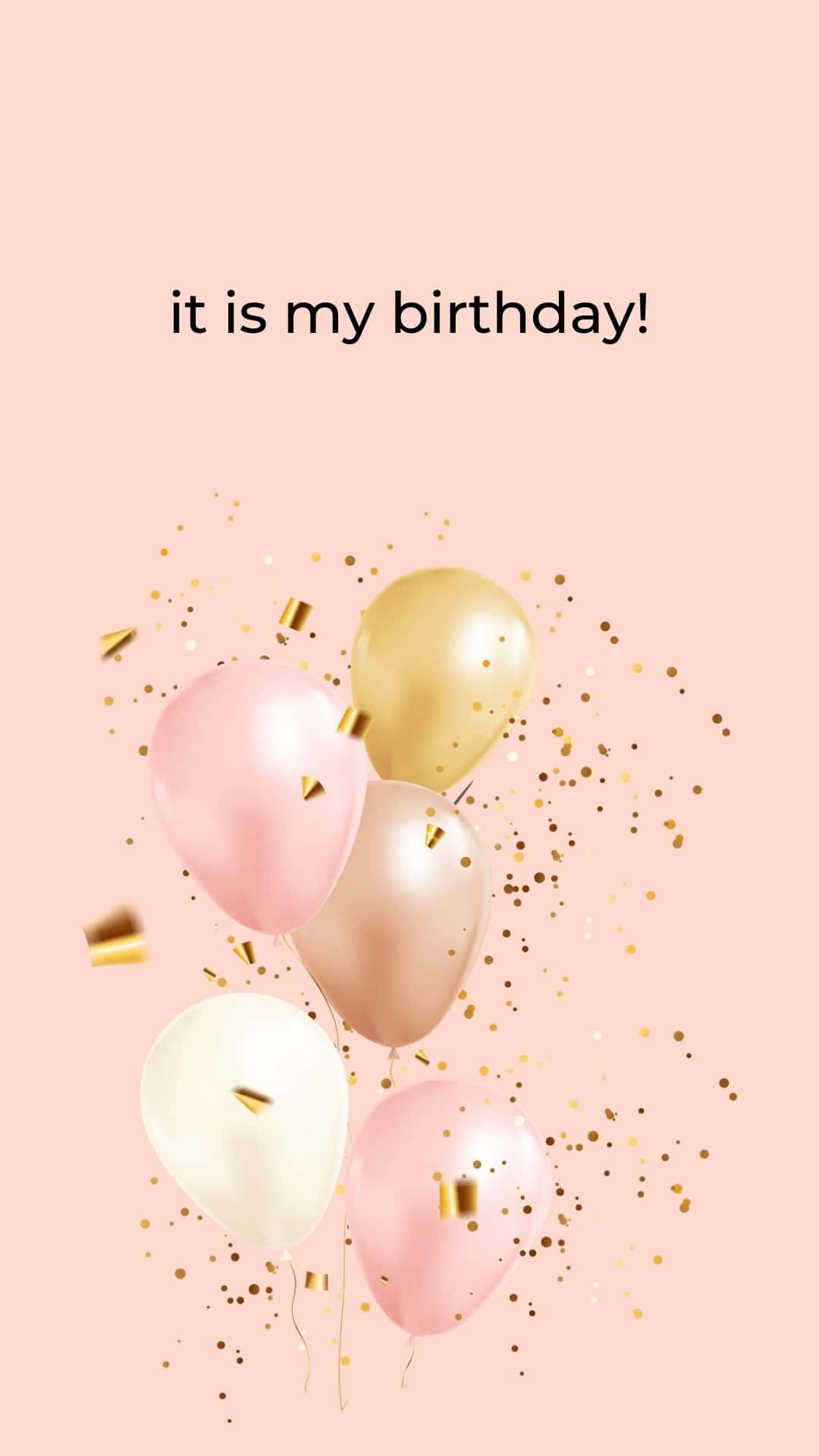 Pink And Gold It Is My Birthday Background
