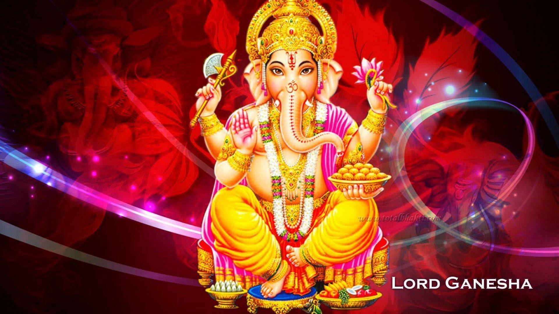 Pink And Gold Panjakajam Dothi Ganesh Desktop Digital Art Background