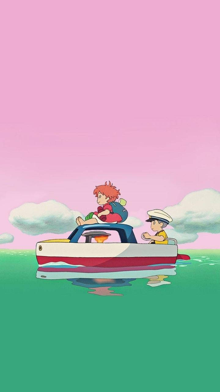 Pink And Green Ponyo Background