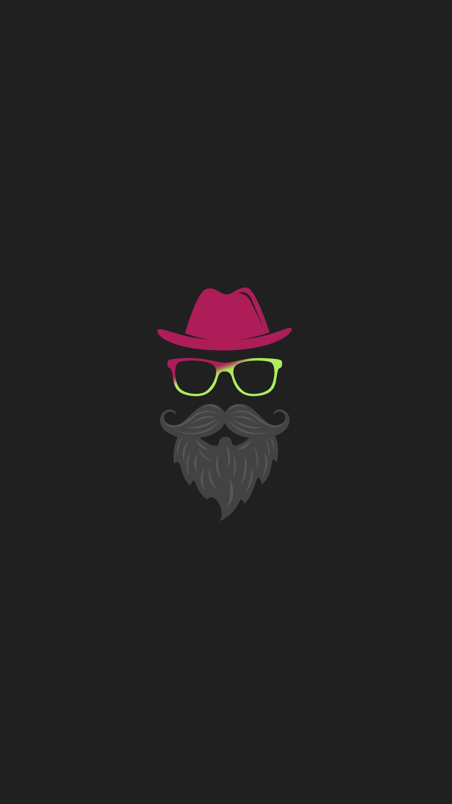 Pink And Green With Gray Beard Logo
