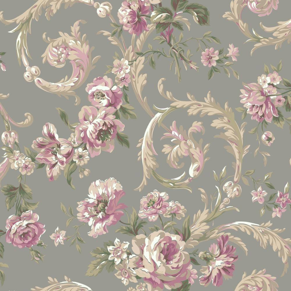 Pink And Grey Floral Background