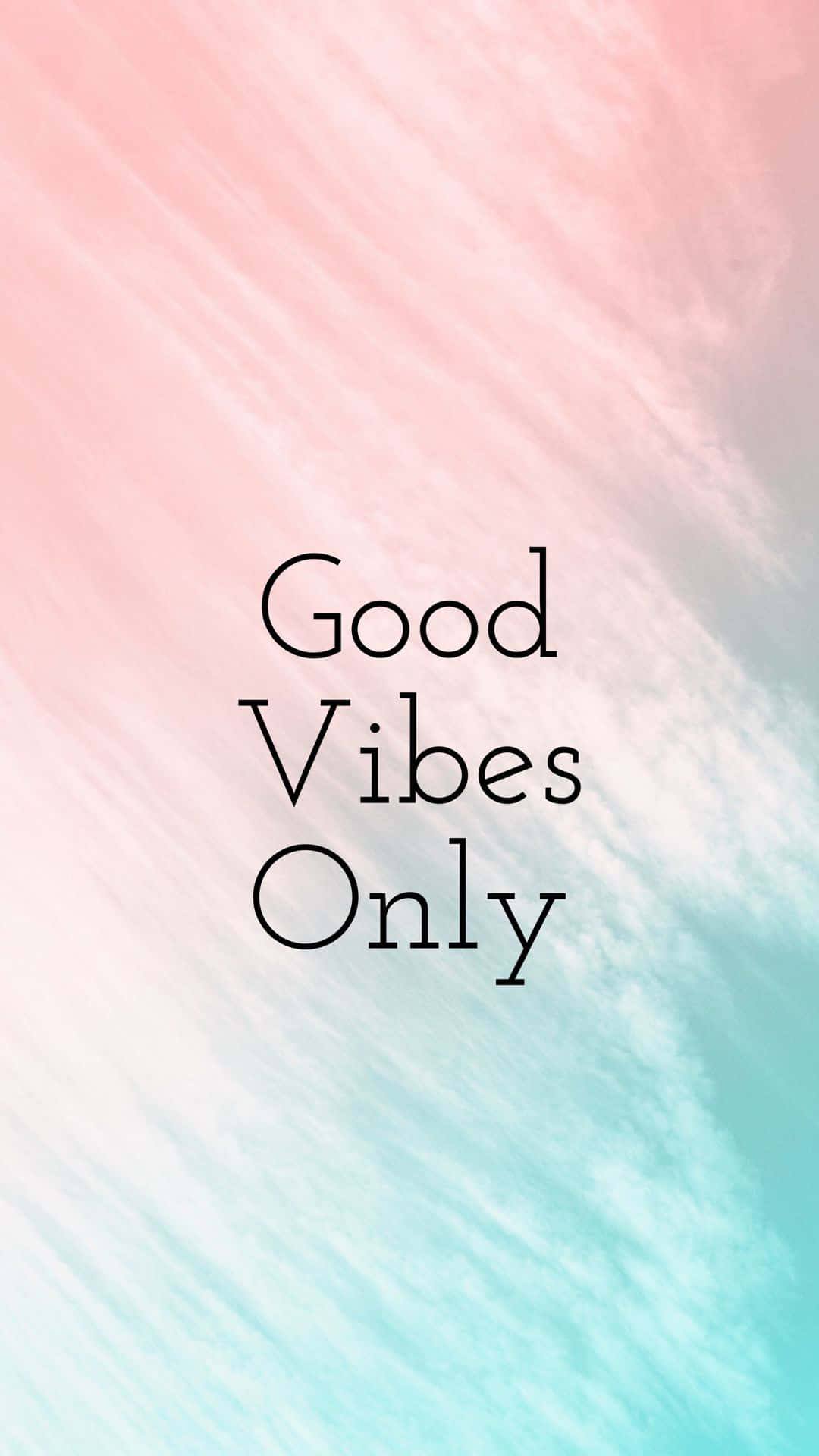 Pink And Mint Green Gradient Good Vibes Iphone Background