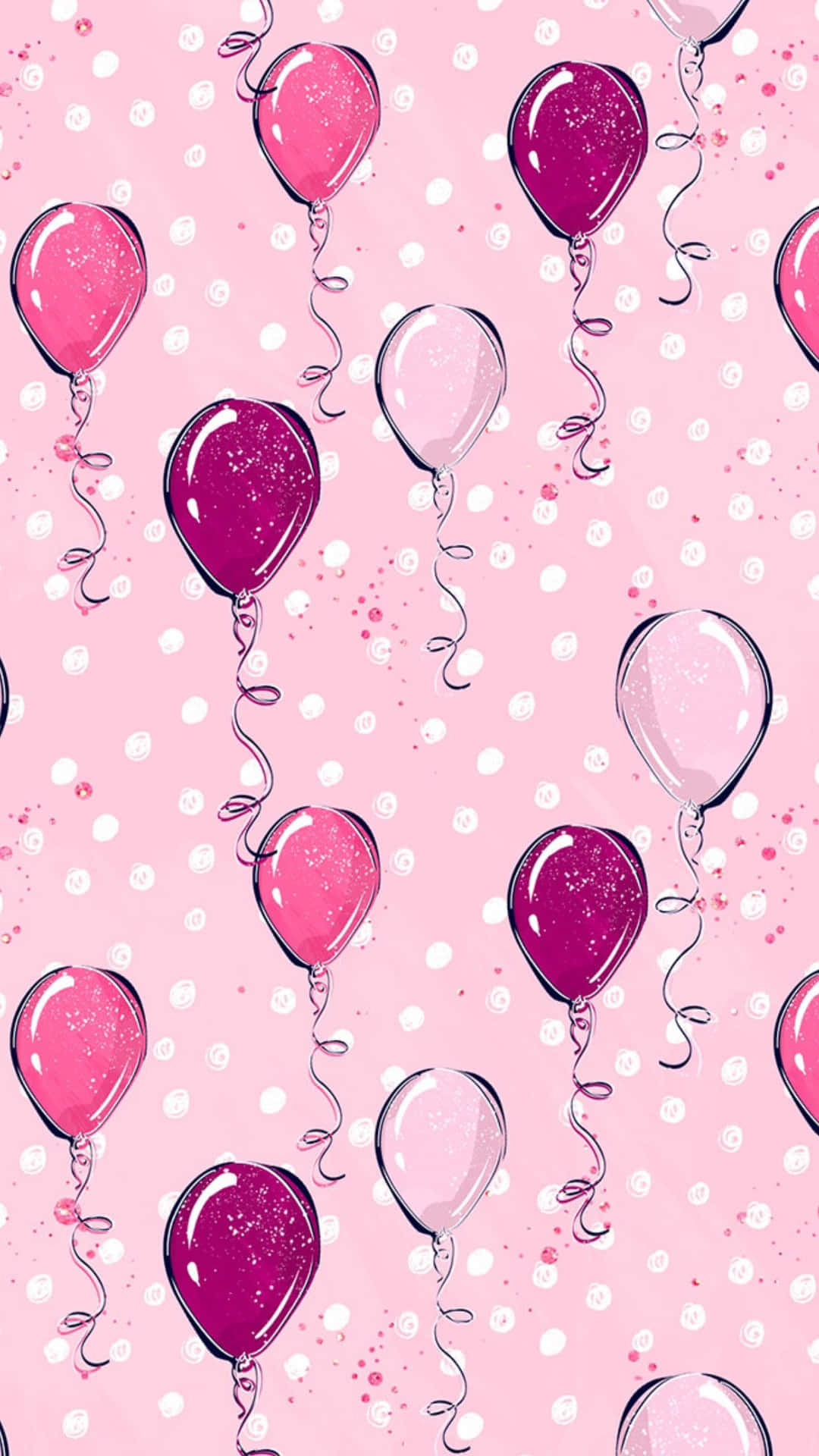 Pink And Pink Balloons On A Pink Background