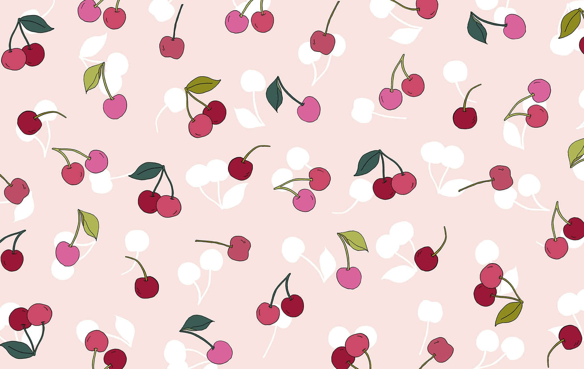 Pink And Purple Cute Cherry Design Background
