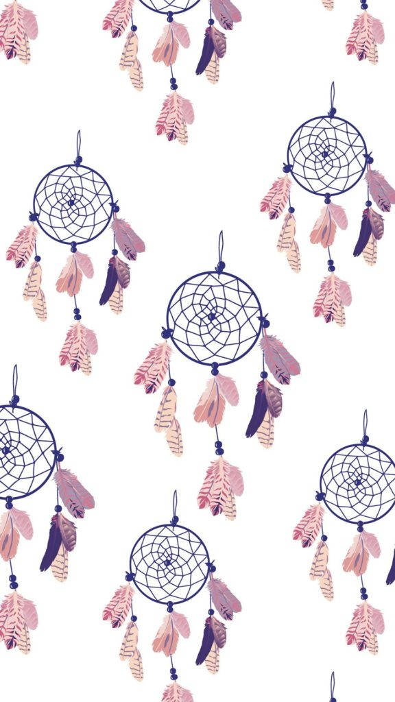 Pink And Purple Dreamcatchers Ios 7 Background