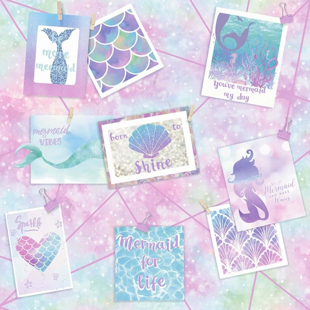 Pink And Purple Mermaid Glitter Background