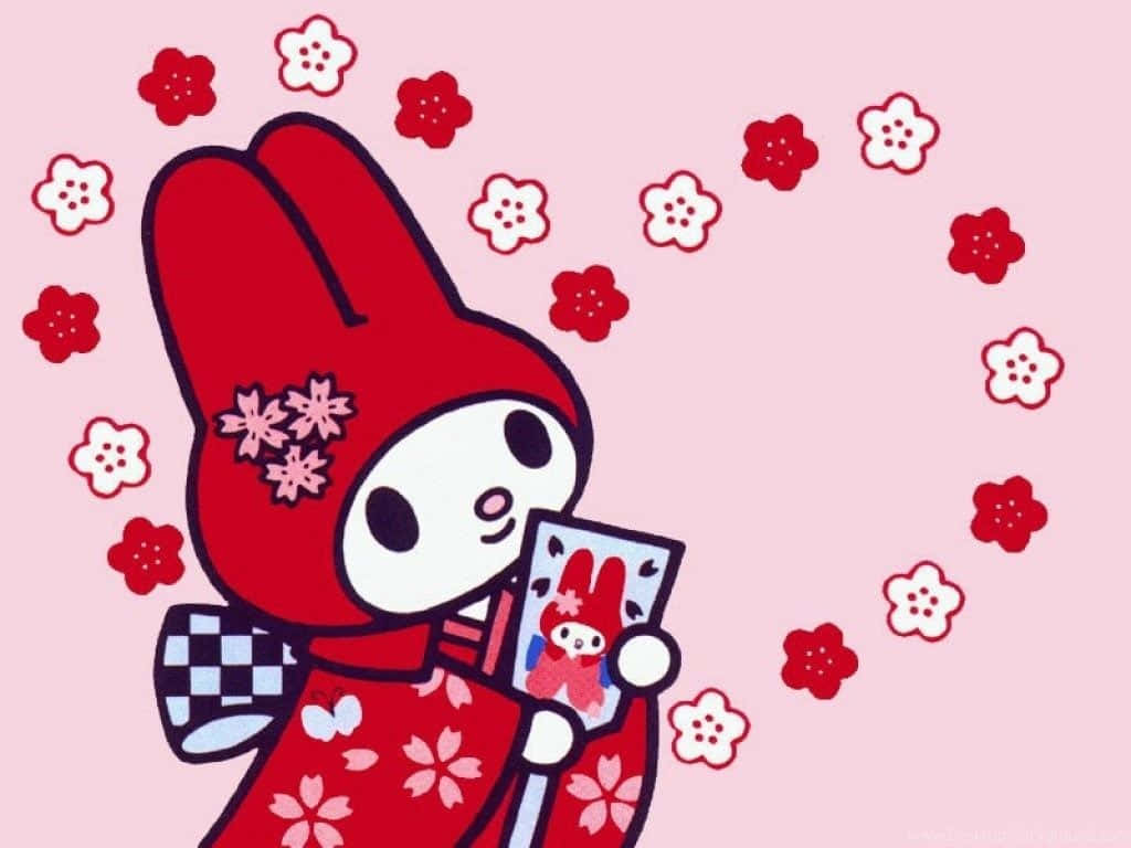 Pink And Red Flowers My Melody Desktop Background