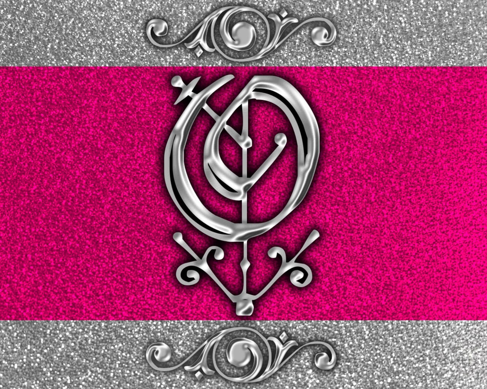 Pink And Silver Letter O Background