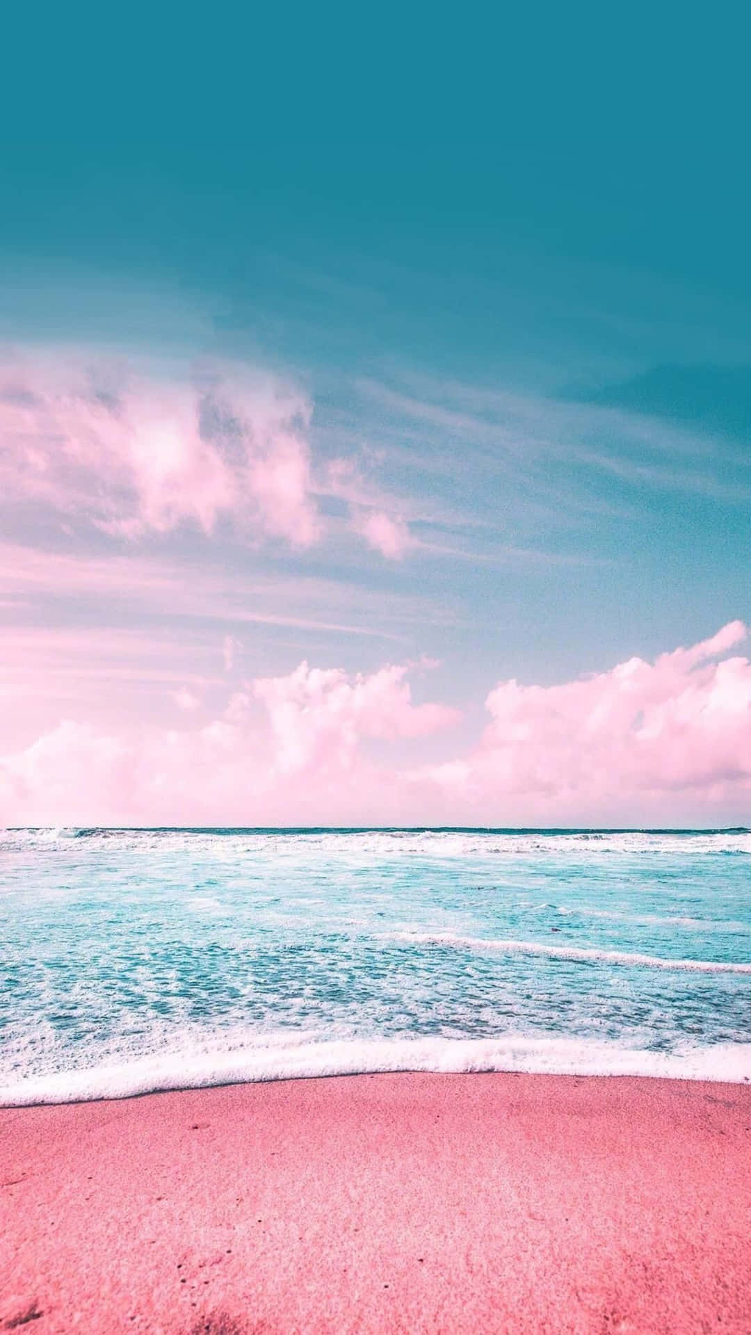 Pink And Teal- Wallpaper Beach Background