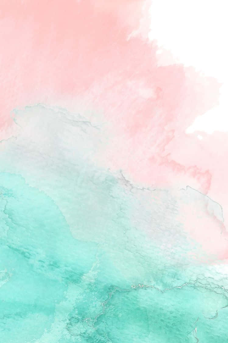 Pink And Teal Watercolor - Wallpaper Background