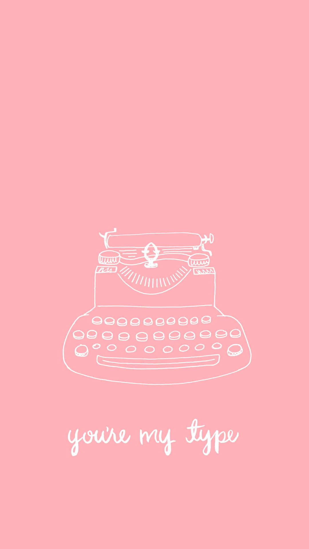 Pink And White Aesthetic Typewriter Minimalist Art Background