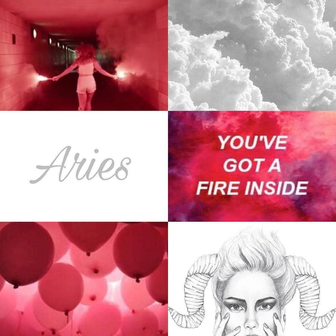 Pink And White Aries Aesthetic Pictures Background