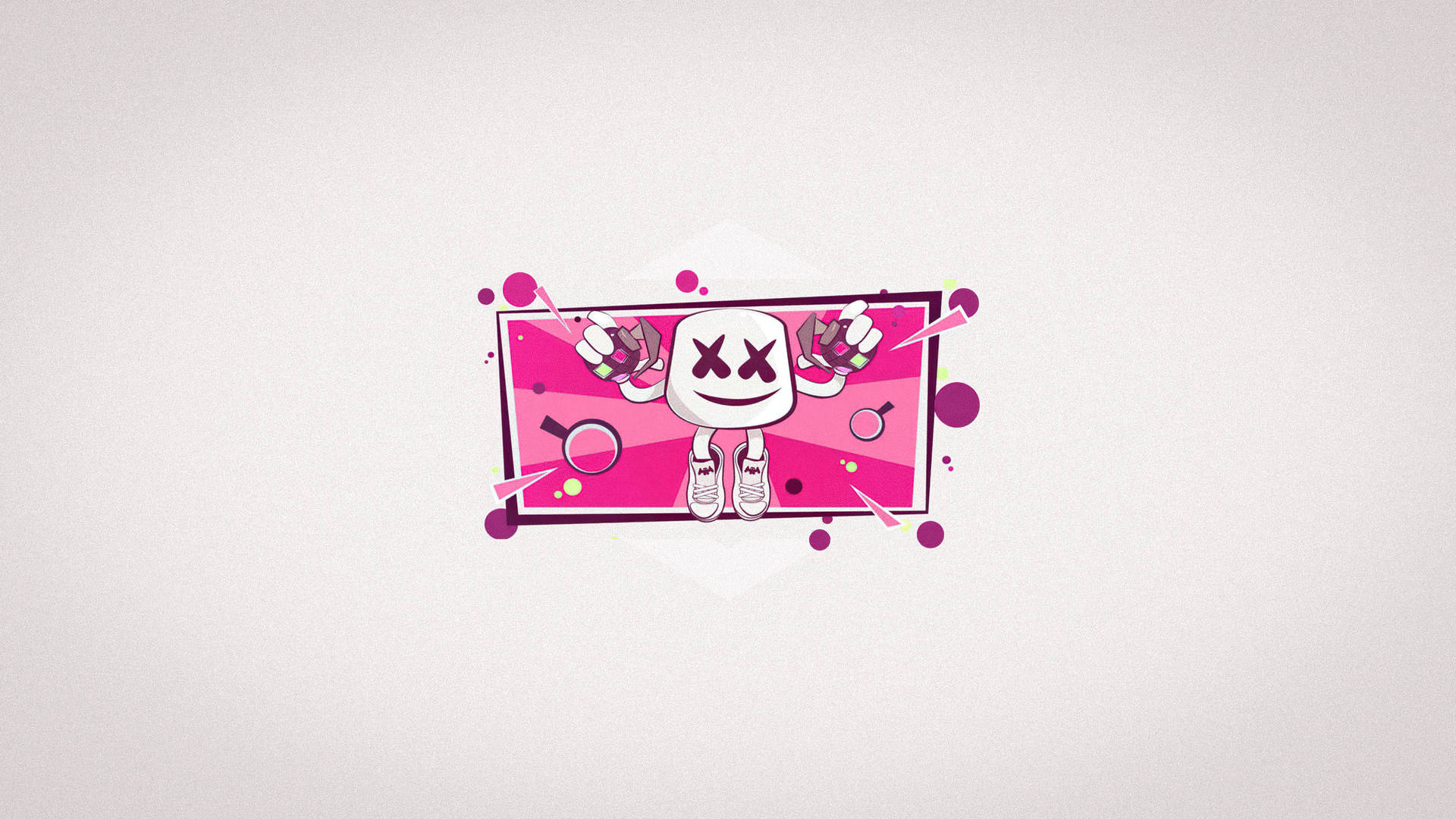 Pink And White Cartoon Character Background