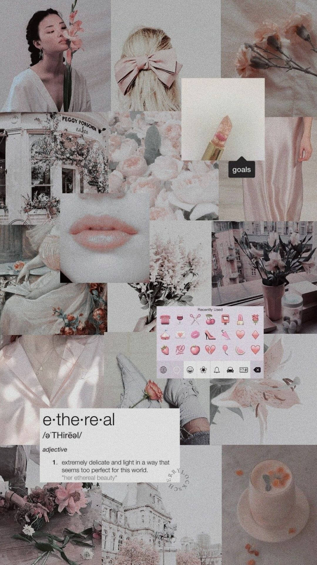 Pink And White Collage Background