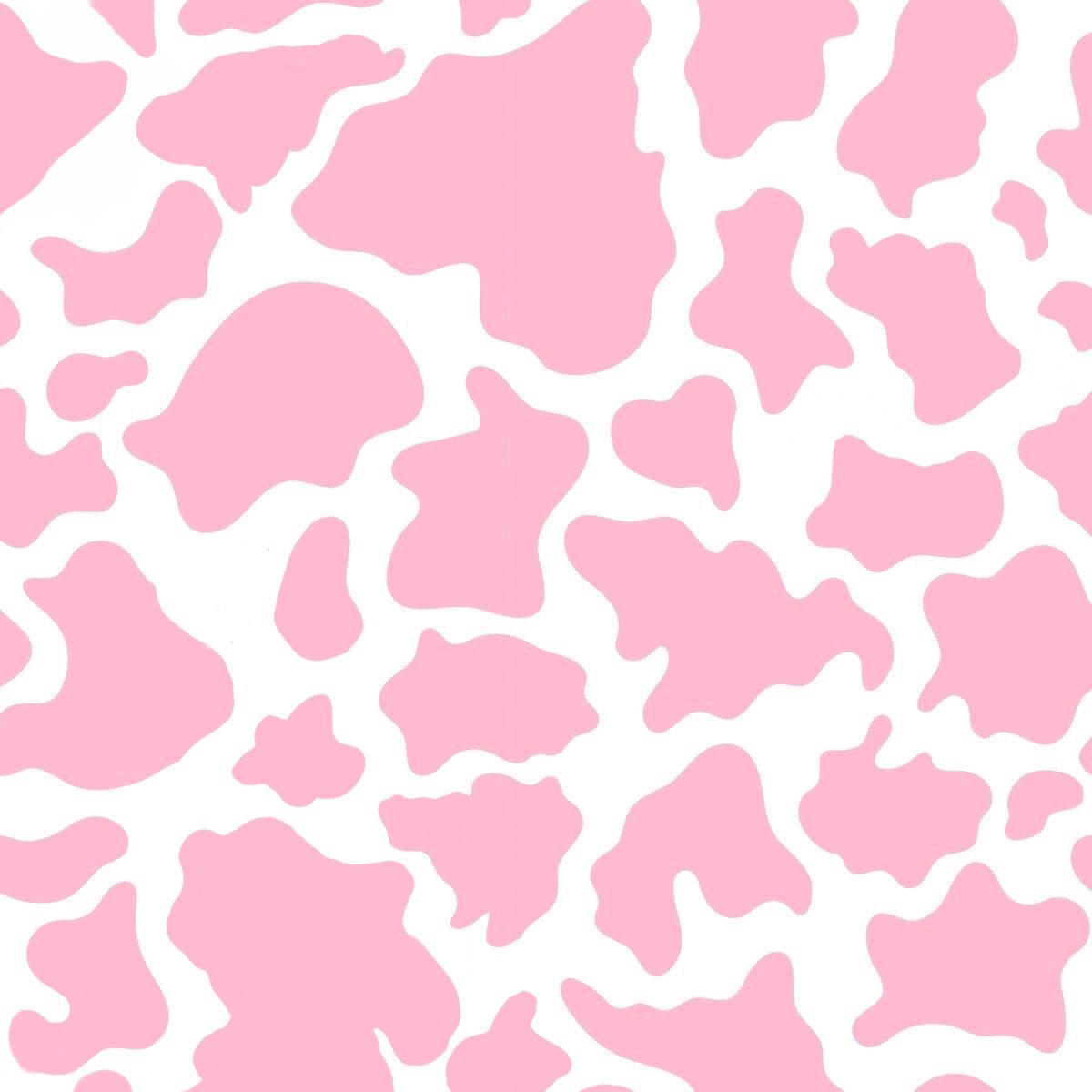 Pink And White Cow Pattern With Abstract Spots Background