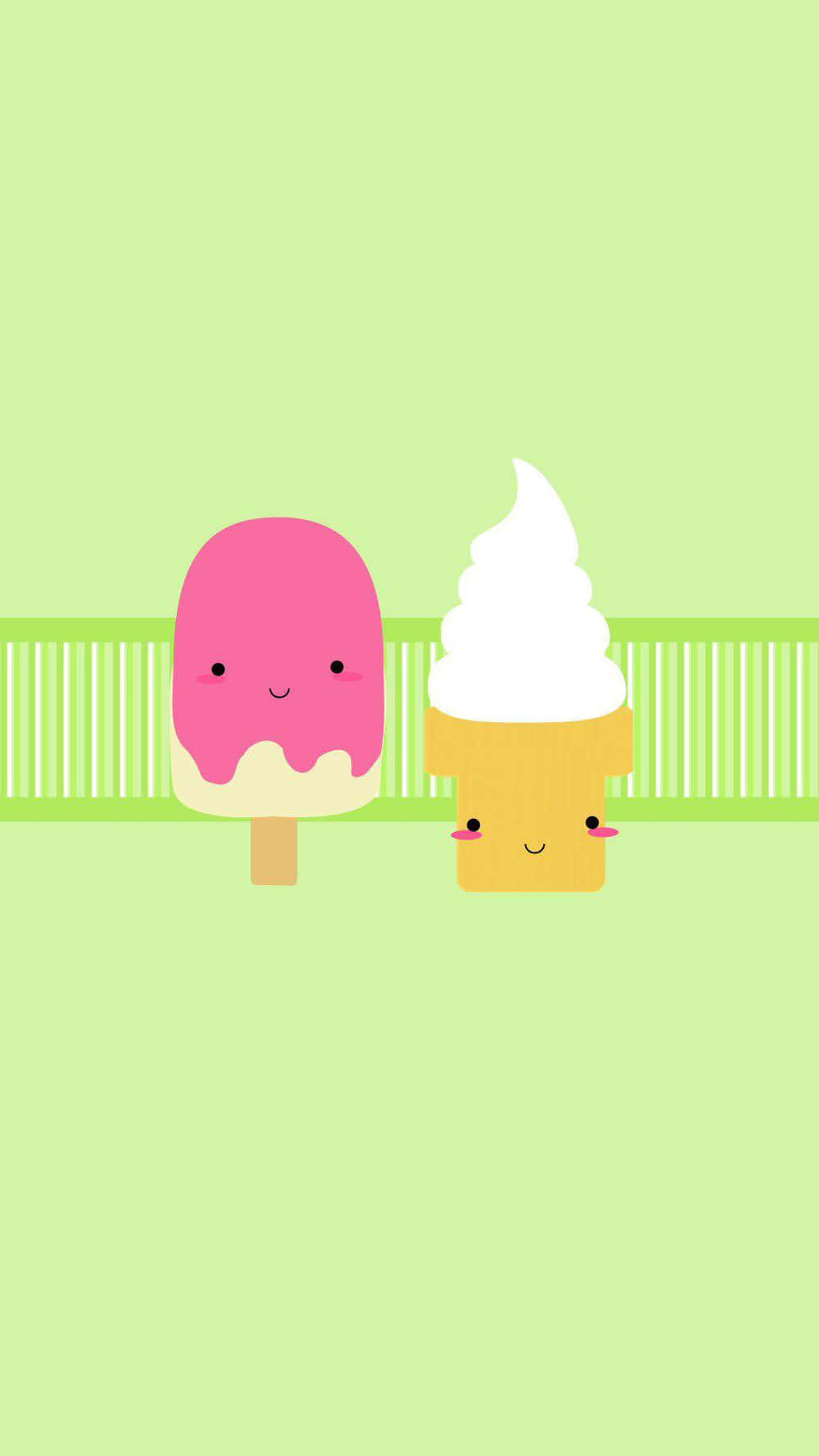 Pink And White Cute Ice Cream