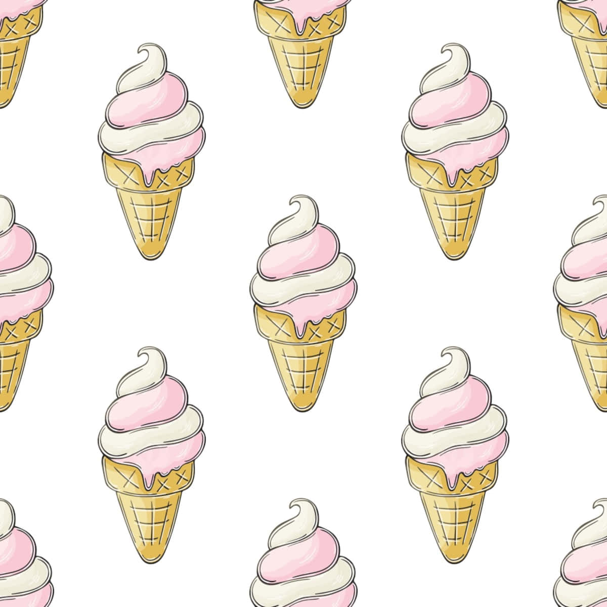 Pink And White Cute Ice Cream