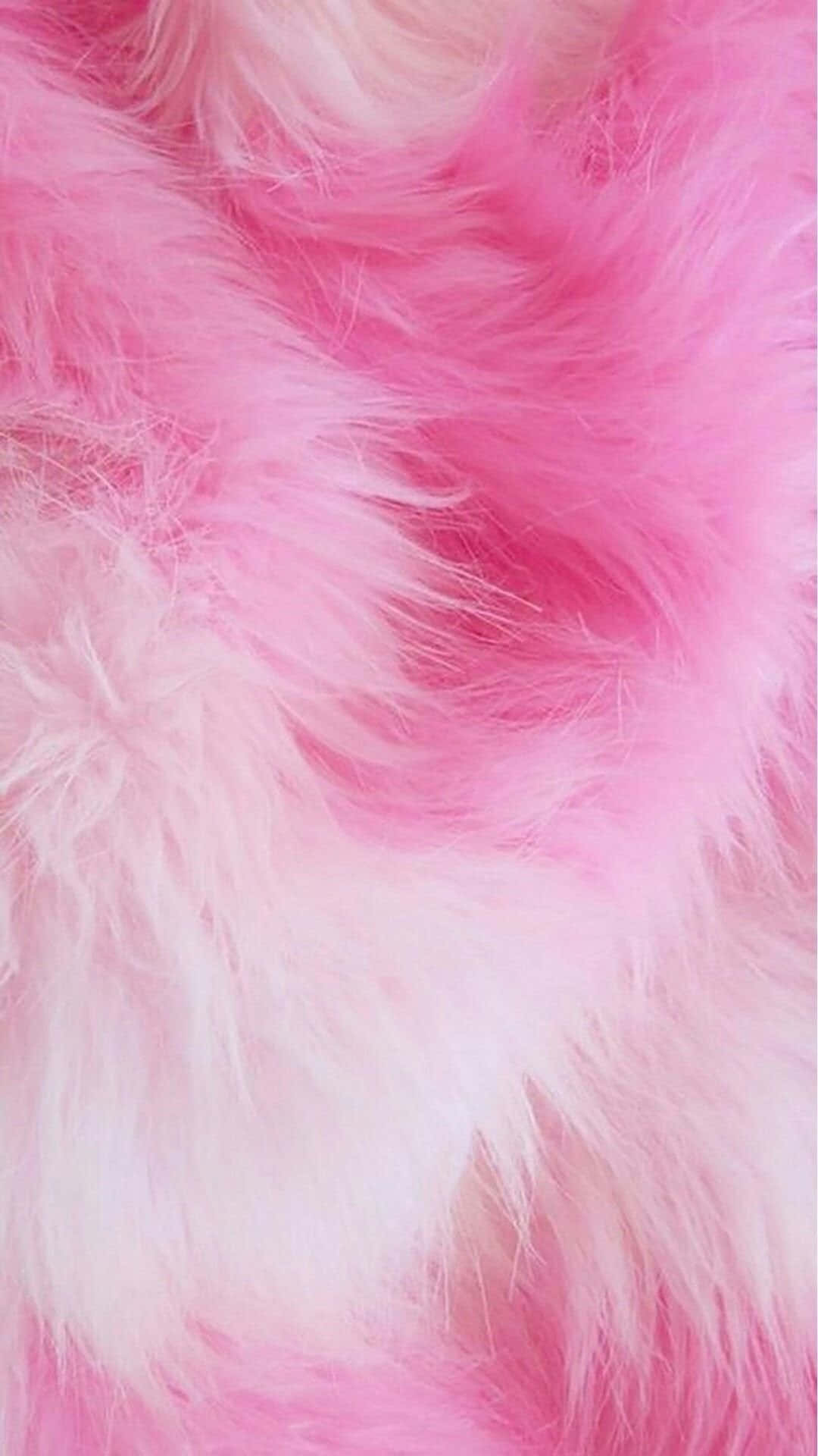 Pink And White Furry Fabric Background