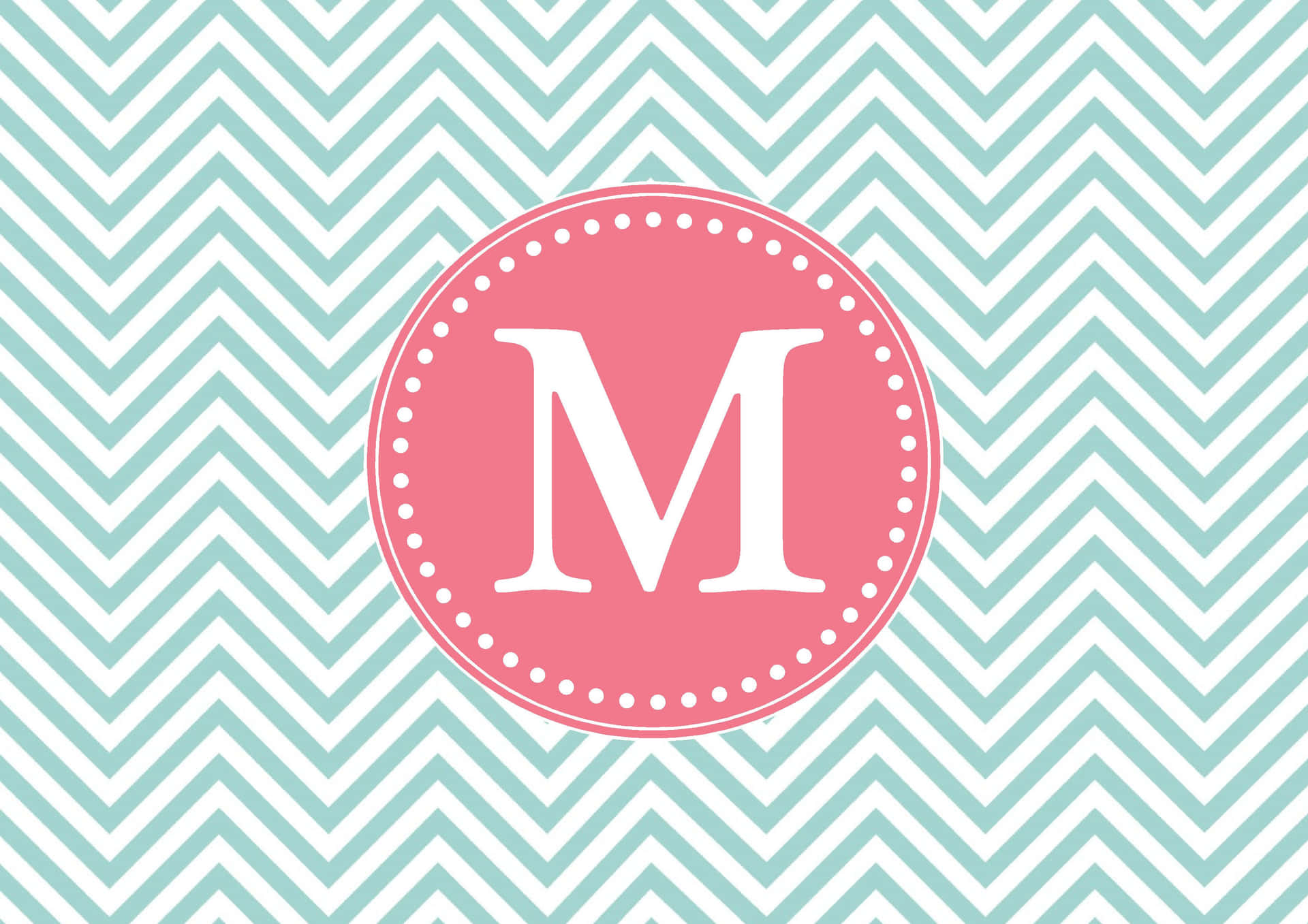 Pink And White M Monogram Desktop Background