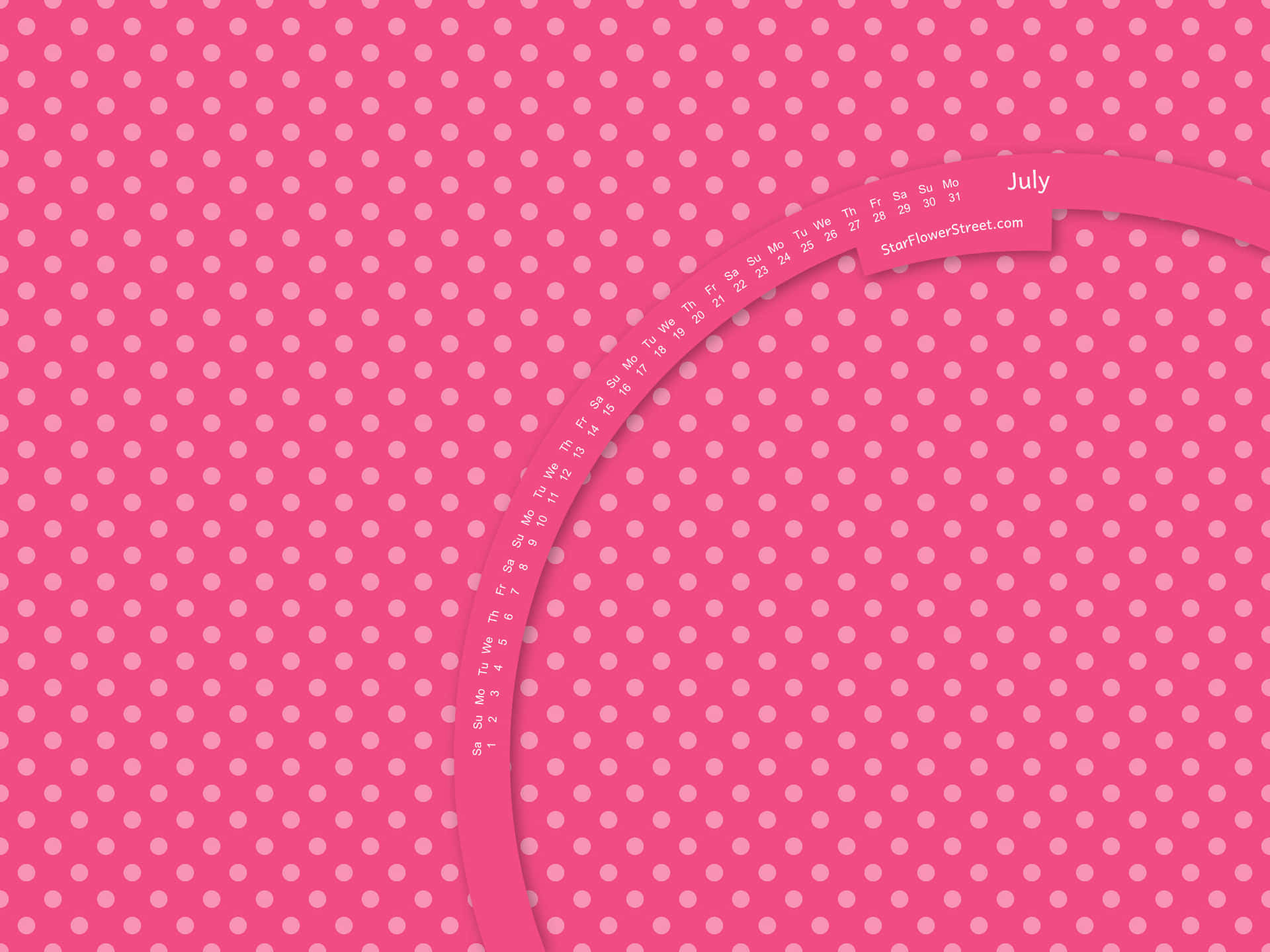 Pink And White Polka Dots With Calendar Background