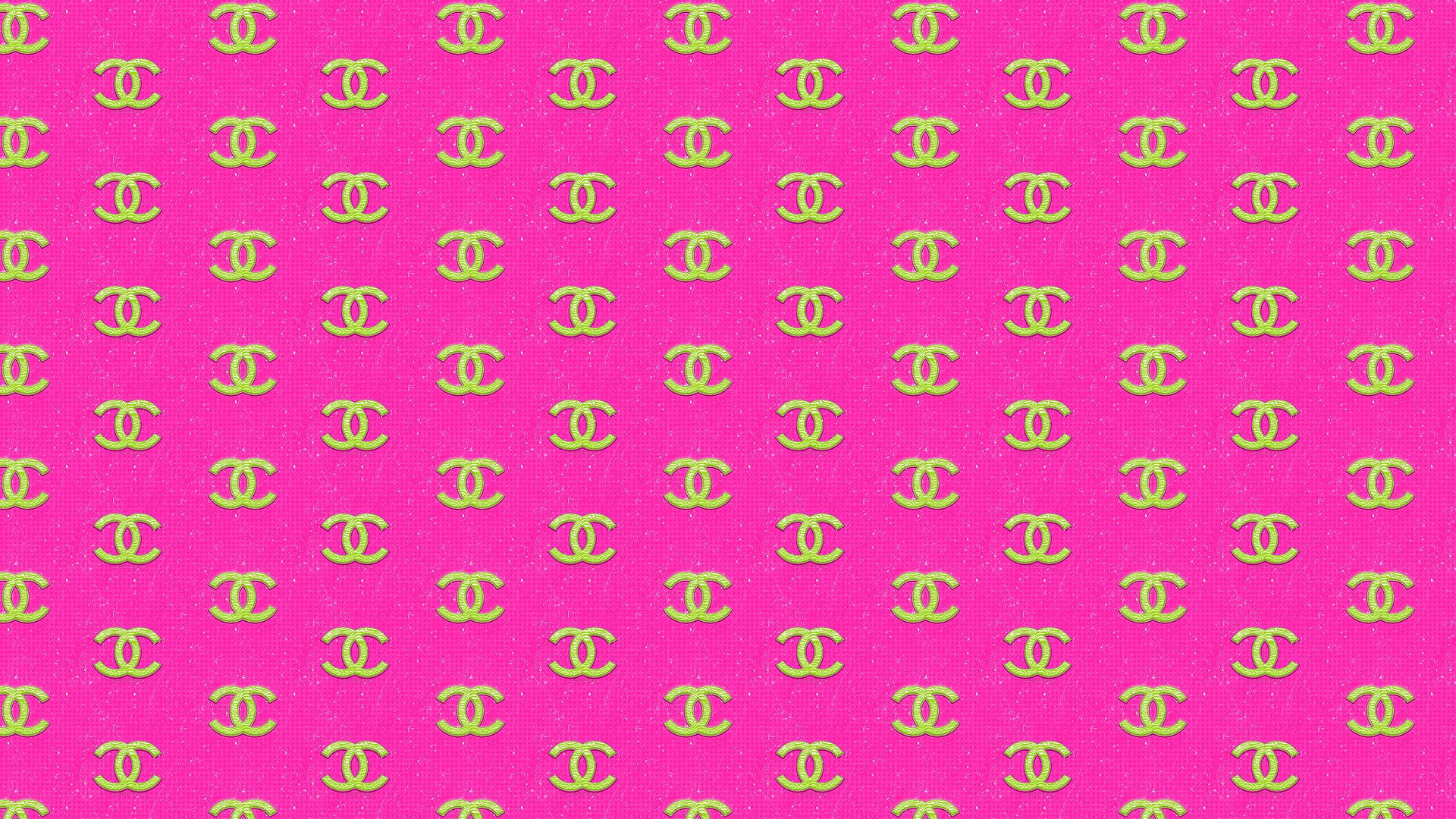 Pink And Yellow Chanel Logo Background