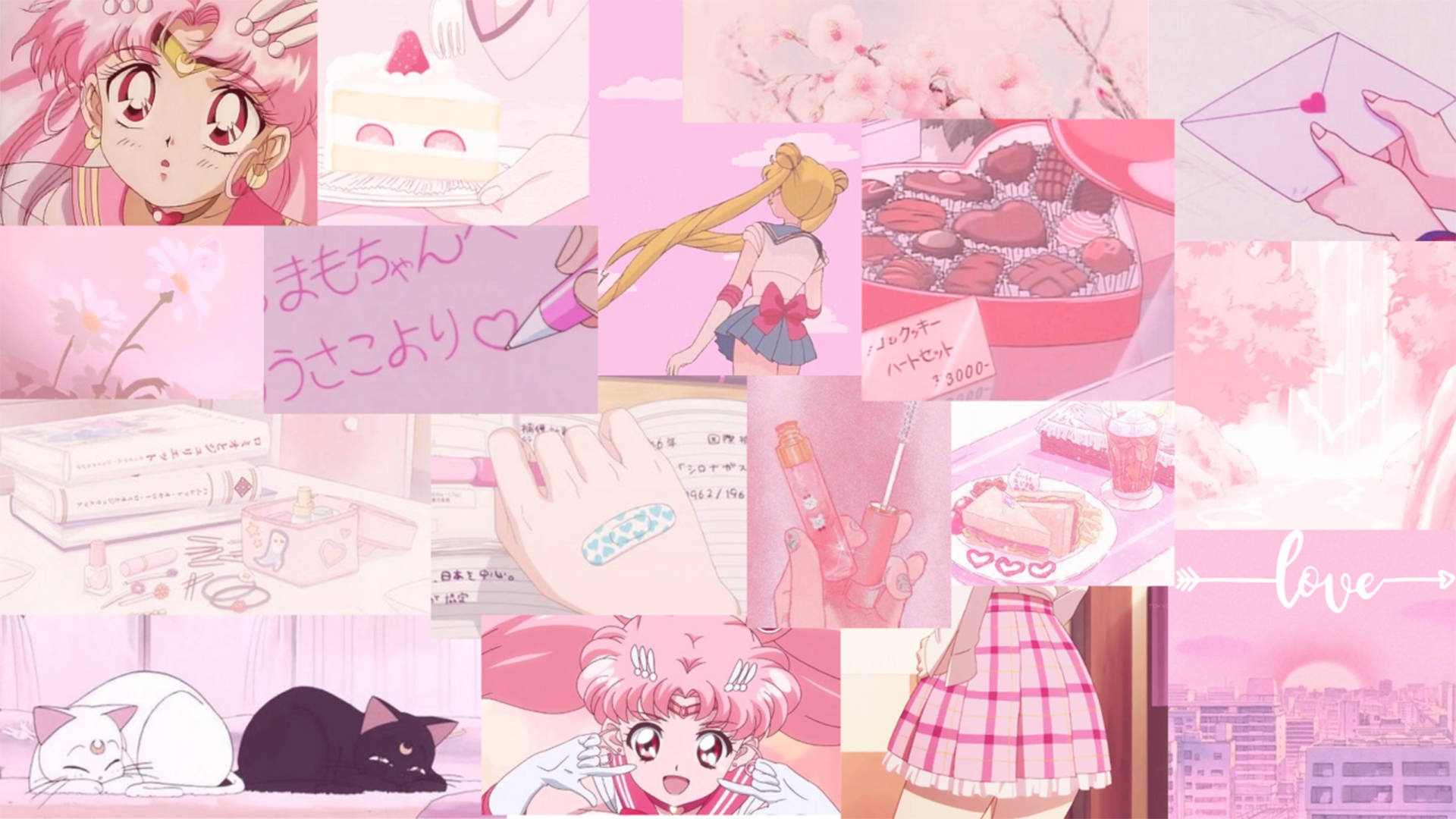 Pink Anime Aesthetic Sailor Moon Background