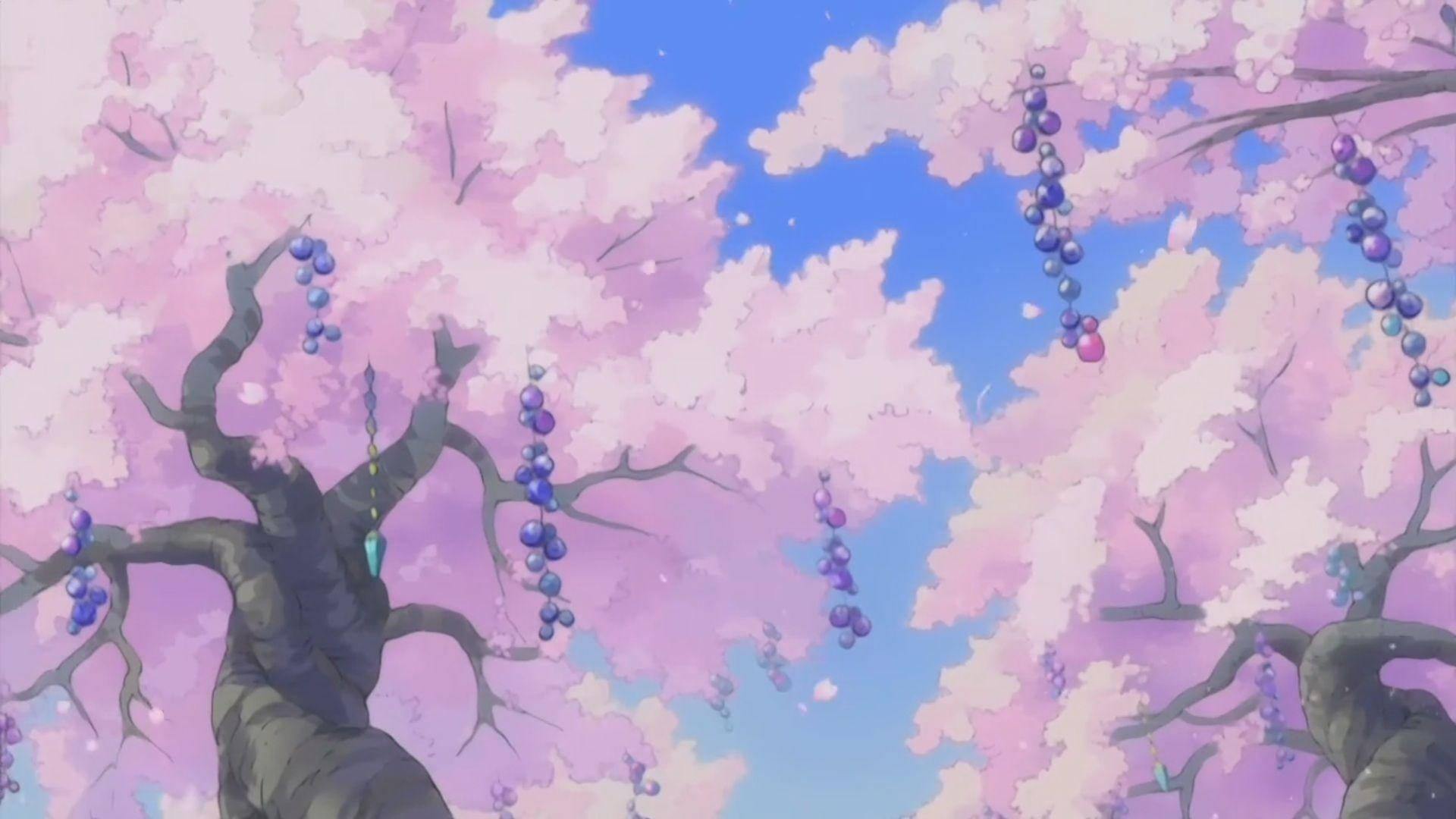 Pink Anime Aesthetic Scenery Background