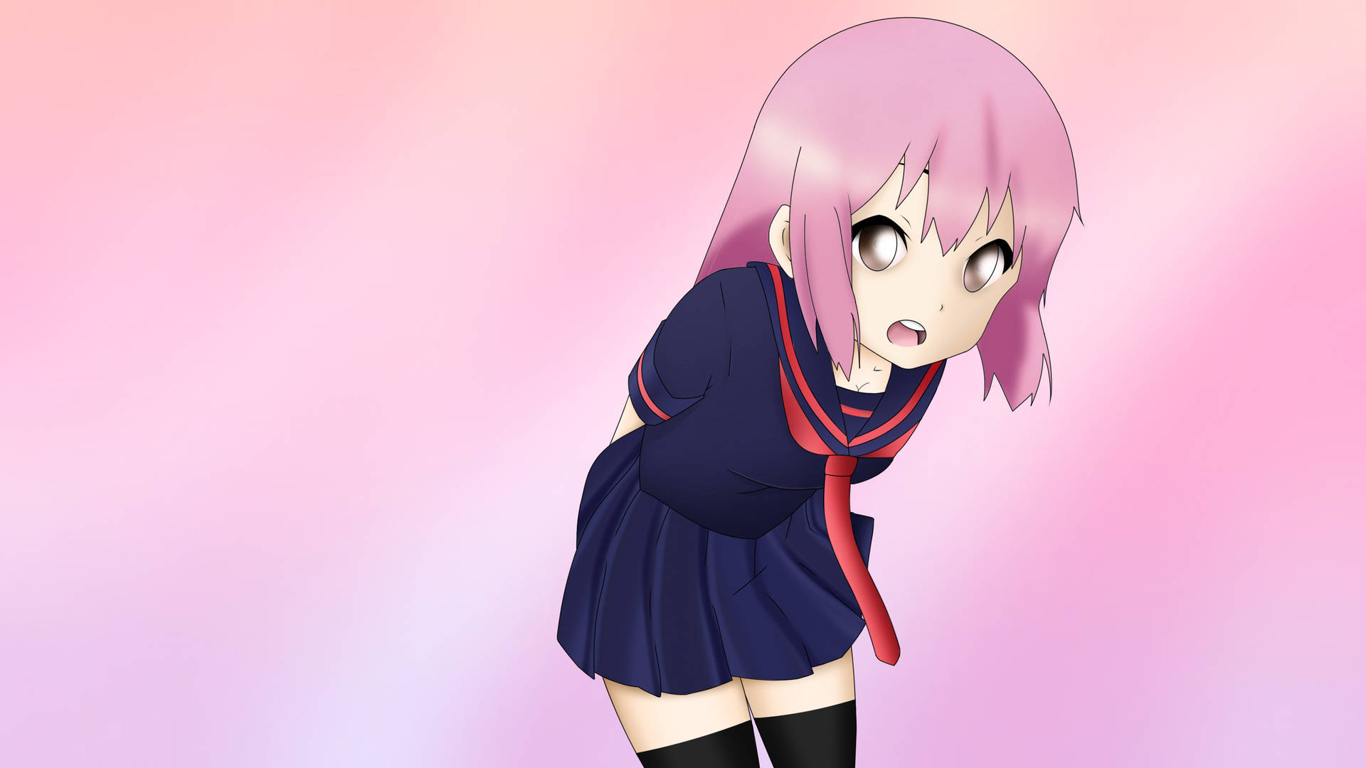 Pink Anime Aesthetic Schoolgirl Background