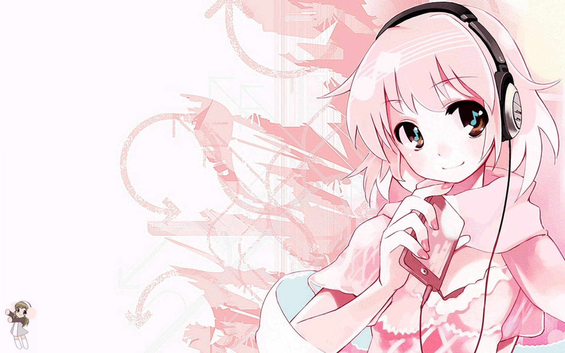 Pink Anime Aesthetic Sonico Background